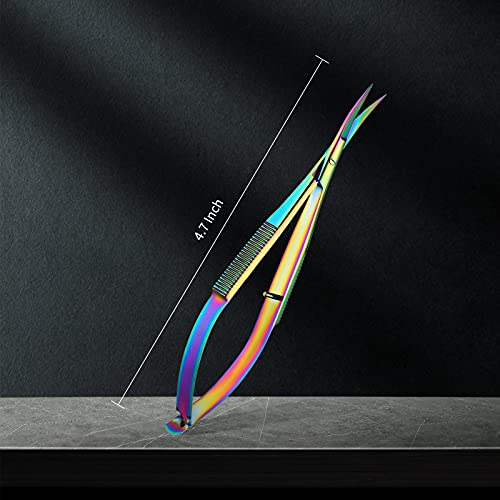 Lasnten 3 Pack Curved Stainless Steel Spring Squeeze Embroidery Scissors Eyebow Grooming Trimming Scissors Thread Snips Clippers Also for Applique, Fabric, Knitting, Sewing, Arts & Craft (Multicolor) - color: Multicolor