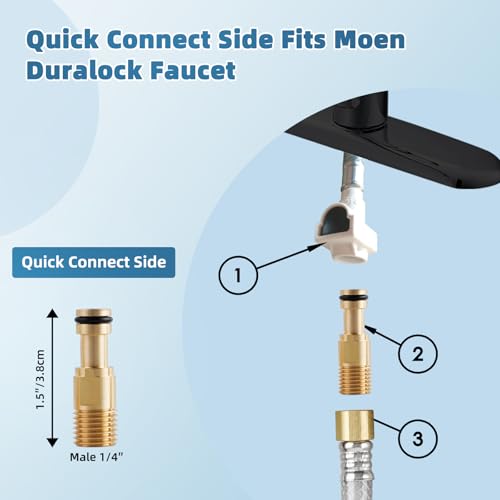 Hygie Rinse Oil Rubbed Bronze Kitchen Spray Attachment/Hose/Holder Set, Compatible with Moen/Delta Faucet, Kitchen Side Sprayer, 1/4'' Female Thread, ABS Plastic, 1-Pack - color: Oil Rubbed Bronze, style: Sprayer Head/Hose/Holder Set