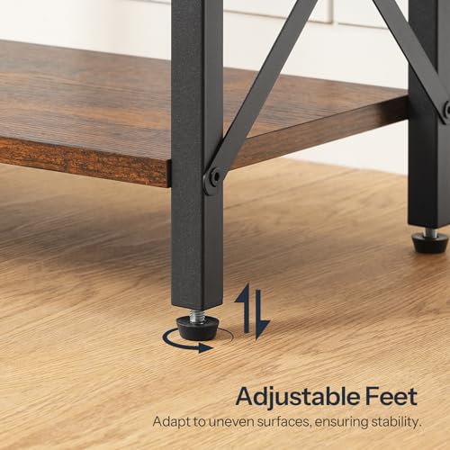HOOBRO 10 Gallon Aquarium Stand, 3-Tier Fish Tank Stand with Storage, Reptile Turtle Tank Stand with Metal Frame, 20.5" L x 11" W , Rustic Brown BF52FT01 - color: Rustic Brown + Black