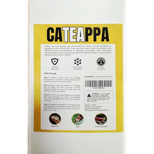 SunGrow Catappa Bags for Bettas, All The Benefits Without The Mess, Helps Mend Fins and Gills, Encourages Reproduction, Adds Beautiful Amber Color to Water, 10 pcs
