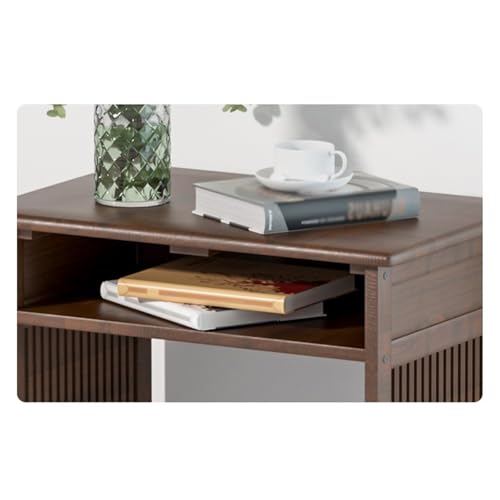 Sweeper Organizer Living Room Sofa Side Sweeper Robot Shelf Water Dispenser Rack Purifier Storage Cabinet Fish Tank Shelf(Walnut,S) - color: Walnut, size: Small