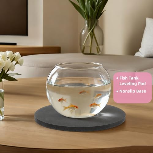 POPETPOP Fish Tank Mat 11.81 Inch Round Aquarium Pad Waterproof Shock Absorption Non-Slip Cushion for Small Aquariums and Betta Fish Tank Accessories
