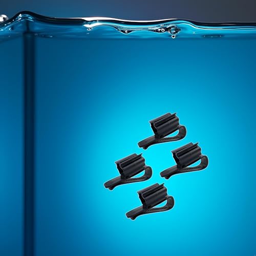 4Pcs Black Fish for Tank Mounting Clip Water Pipe Hose Holder Multifunction Adjustable Clamp for 0.31""-0.62"" Dia Tub Aquarium Tube Holder, Aquarium Air Pump Accessories Aquarium Pumps and Filters