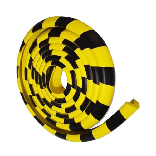 Wall Edge Corner Guards, 196.9in/5m Yellow Black Safety Bumpers, Self-Adhesive Foam Protector Padding, Warehouse Racks, Shelves, Garage & Equipment Protection (1, Yellow+Black, 196.5in/5m) - color: Yellow+black, size: 196.5in/5m