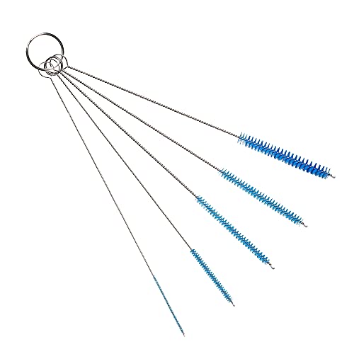 10" Tube Brush Set - 5-Pack Small Gun Cleaning Blue | Commercial grade heavy duty scrubbing, High density chemical resistant bristles, Cleans manufacturing tubes and pipes - color: Blue, size: Small 5 Pack (2mm 3mm 4mm 5mm 6mm)