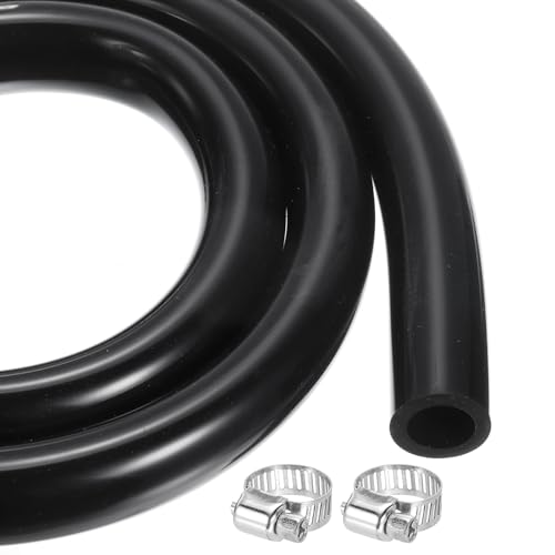 MECCANIXITY 3.3ft Silicone Rubber Tubing 1" ID Plastic Tube Flexible Air Hose for Brewing, Wine Making 25.4mm x 31.8mm, with 2pcs Clamps, Black - color: Black, size: 1" x 1 1/4"