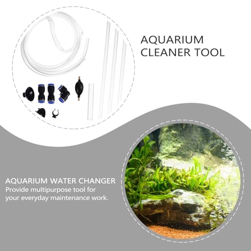 Amosfun 3pcs Fish Tank Cleaner Siphon Set Aquarium Gravel Vacuum Water Changer Manual Sand Washing Tool for Fish Tank Maintenance