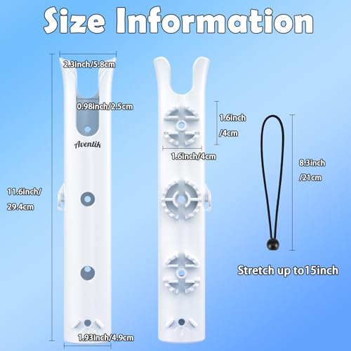 Aventik Tube Fishing Rod Holder Bracket Wall Mounted Boat Side Mount Tool Holder Tube Links with Screws 1/2/3/4/6 Pole Tube Fishing Rod Holders - color: 2-Pole White