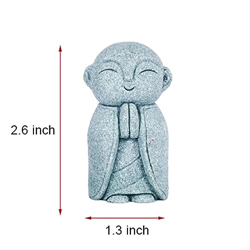 OwMell Japanese Jizo Monk Statue, Buddha Jizo Figurine Memorial Aquarium Statue Ornament - Namaste - color: Namaste
