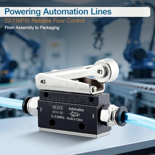 Pneumatic Mechanical Valve, 2 Position 2 Way 1/8”PT Roller Lever Type Normally Closed Air Valve MOV-02 - size: 1/8”PT, style: 2 Position 2 Way
