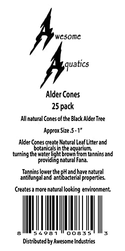 Alder & Casuarina Cones Betta Shrimp Tank Promotes Natural Habitat, Breeding, Tannin Producing Improves Immunity, Easy to Use, by Awesome Aquatic (25 Pack Alder) - size: 25 Pack Alder