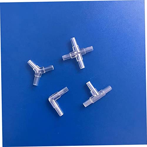 BESPORTBLE 9pcs Oxygen Pump Connector for Fish Tank Stainless Steel Air Pump Accessory Includes One Crystal Three Soft Hoses Easy to Install Aquarium Equipment