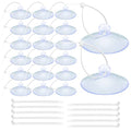 20 Suction Cups with 30 Adjustable Zip Ties for Aquarium Use, Multipurpose Fish Tank Tools Perfect for Pothos Plants, Binding Moss, Shrimp Nests, Holding Airline Tubing, and LED Lights