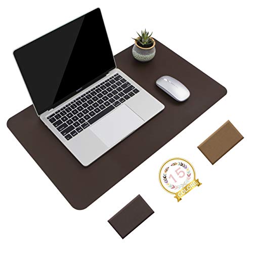 YSAGi Non-Slip Leather Desk Pad, Waterproof Laptop Computer Desk Keyboard Mat, Table Protector Blotter Mat, Large Mouse Pad for Office/Work/Home/Decor(Dark Brown, 23.6" x 13.7") - color: Dark Brown, size: 23.6" x 13.7"