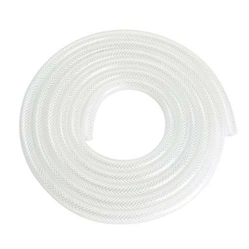 1/2’’ ID × 3/4’’ OD - 10 ft Clear Braided Hose Plastic Vinyl Tubing, High Pressure Flexible Reinforced PVC Tube for Transfer Water Air Oil, BPA Free & Non-Toxic - size: 1/2'' I.D., style: 10 FT