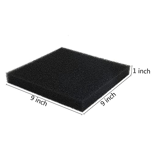 Aquarium Sponge Filter Media Pad 9 x 9 x 1 inch, Cut to Fit Biochemical Filter Bio Foam Pad, 2 Pcs