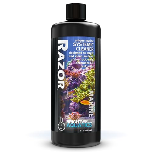 Brightwell Aquatics - Razor Marine - Unique Systemic Fish Tank Cleaner for Marine Aquariums - Aquarium Water Treatments, 33.8 fl oz - size: 1-Liter