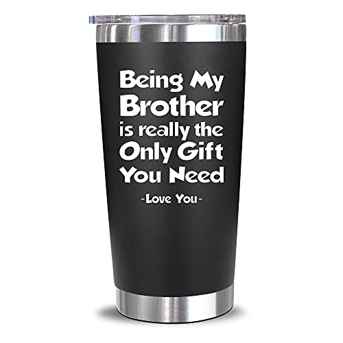 NewEleven Funny Fathers Day Gift For Brother - Birthday Gift For Big, Little Brother, Siblings, Brothers In Law - Funny Gag Gifts For Young Men, Teen Boys - 20 Oz Tumbler - color: Being brother black