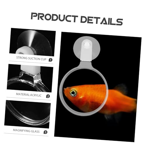 Happyyami Aquarium Magnifier with Suction Cup Microlandscape Viewer for Fish Tank Easy Installation Magnifying Glass for Small Animals and Plants Observation Exceptional Clarity