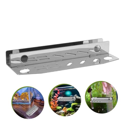 Toyvian Stainless Steel Aquarium Tool Rack Organizer for Fish Tank Maintenance and Planting Tools Compact Design for Use Includes Tweezers and Scissors