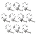 uxcell 10Pcs Double Wire Hose Clamp, 32-36mm Adjustable Stainless Steel Wire Hose Clips with M8 Bolt for Dust Collection Hose, Pump Hose Pipe - size: 32-36mm