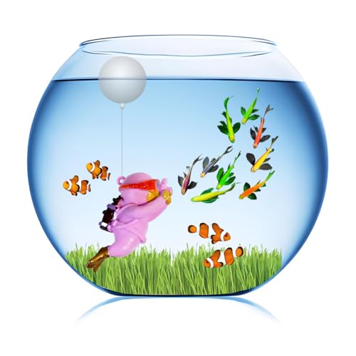 Floating Aquarium Decorations – Diver Fish Tank Floating Decor, Adjustable Floating Fish Tank Accessories for Betta Fish, Cute Aquarium Ornament (Diver Purple) - color: Diver Purple