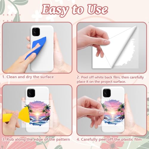 Peacoblue 18 Sheets Rub on Transfers for Crafts, Seaside Summer Scenery 3.6"x3.9" UV DTF Cup Wraps Waterproof Cold Transfers Stickers for Wood Glass Metal Cup Tumblers Mirrors Mugs Home Decor - style: Seaside Summer Scenery