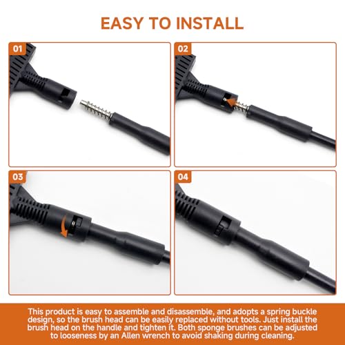 6 in 1 Aquarium Cleaning Tool Kit, Telescopic Handle Design, for 20-160 Gallon Freshwater and Saltwater Aquariums, Includes Algae Scraper, Sponge Pad, Pipe Brush, Gravel Rake, Fish Net