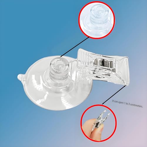 LJY 12 Pieces 45mm Suction Cup Clip Advertising Pop Display Business Cards Holder Stand Clear Clamps for Fridge Shower Aquarium