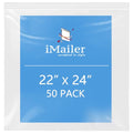 iMailer- 22" x 24" 50 Pack- 2 Mil Resealable Zip Bags- Clear Plastic Bags with Zip Top Lock for Storage, Organizing, Crafts, Travel - size: 22" x 24" 50 Pack