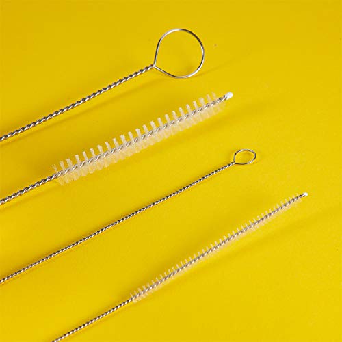 4 Pieces Feeding Tube Brushes, Long Pipe Cleaners Straw Cleaning Brushes, 32 Inches Long with Soft Nylon Bristles Head, Suitable for Cleaning Feeding Tubes - size: 1/6 Inch and 3/8 Inch Diameter
