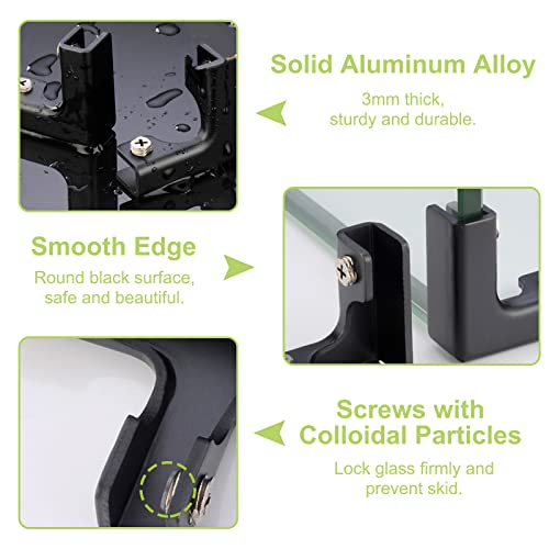 Glass Connector, 4Pcs Aluminum Alloy Glass Clamp 2 Way Glass Connectors Rimless Clip Holder for Fixing or DIY Fish Tank, Glass Wind Guard, Glass Display Cabinet, for 8-10mm Thickness - color: Aluminum Alloy,for 8-10mm, size: 4 Pieces