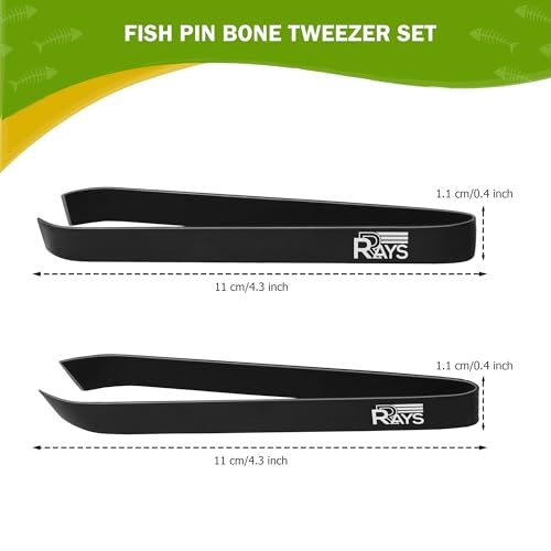 Fish Bone Tweezer Set,4.3" Stainless Steel 2 Piece, Flat and Slant tips Fish bone removal tool. - color: Fish Bone Tweezer Set