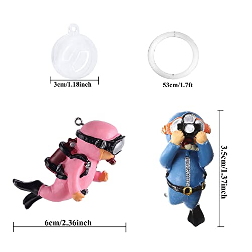 5Pcs Floating Fish Tank Decorations, Cute Little Diver Aquarium Decoration Fish Tank Aquarium Diver Ornament Accessories - color: Multicolor