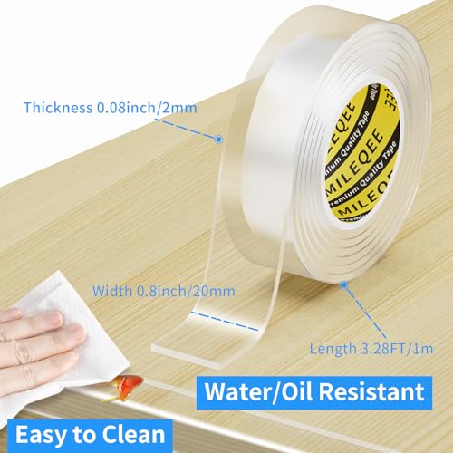 4Pack Clear Edge Protector Strip, 0.8in x 3.28FT(13.12FT Total), Sharp Edge Wrap Cover Tape, Self Adhesive Protective Bumper Guards for Cabinet Door Desk Glass Table Furniture, Kitchen Countertop - size: 4 Pack x 0.8in x 3.28FT