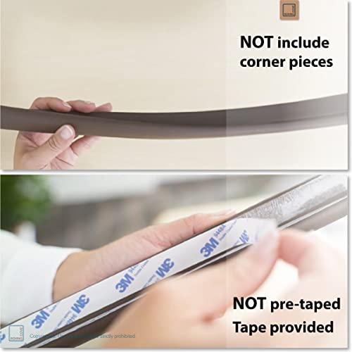 Roving Cove HeftyFit Edge Protector for Baby Proofing (6ft Large Edge Only), Heavy-Duty Soft Rubber Foam Furniture Edge Bumper Guards, Desk Edge Cushion, Wall Corner Covers, 3M Adhesive, Coffee Brown - color: Coffee Brown, size: Large 6 Foot (Pack of 1)