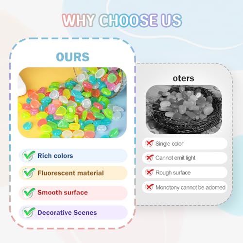 1000pcs Colorful Glow in the Dark Rocks, Outdoor Night Fruity Solar Guide Pebbles, Magical Luminous Rocks Landscaping Gravel Fish Tank Aquarium Stepping Yard Decor (Multicolor-500pcs) - color: Multicolor-500pcs