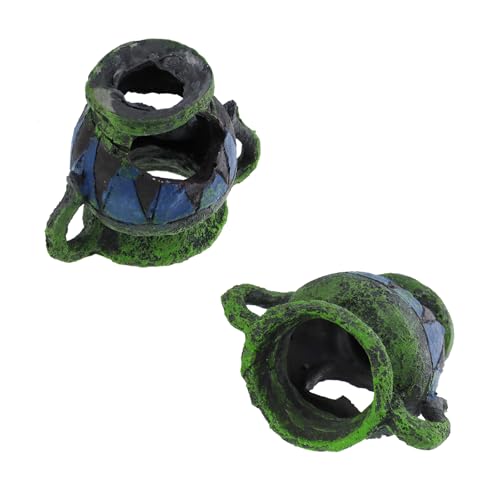1 Pcs Aquarium Decorations Rock, Fish Tank Resin Ornaments, Shrimp Hollow Hideout House, Fish Shrimp Tank Decor Cave for Hiding, Vase Design - size: 3.9"x2.5"x3"/100x64x77mm(LxWxH)