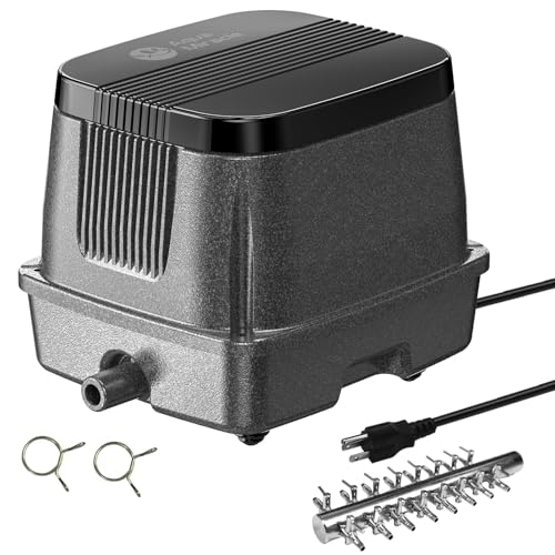 AquaMiracle Linear Air Pump ZP-40/ZP-60/ZP-100 for Pond Aeration, 635/950/1600GPH Septic Air Pump Pond Aerators for Outdoor Ponds, Waste Treatment, Aquarium, Fish Farm, Seafood Restaurant - style: 1600GPH(100LPM)