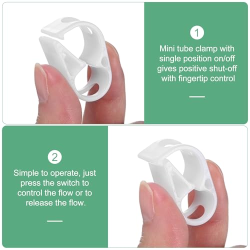 M METERXITY 5-Pack Adjustable Plastic Tubing Clamps 1/4-5/16 Inch Water Flow Control Tube Clip Adjustment Hose Pipe Clips for Beer Bottle/Plumbing/Instruments/Equipment [White] - color: White, size: 1/4"-5/16"