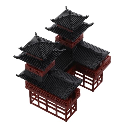 Unomor Artistic Mini Pavilion Ornament Chinese Traditional Architecture Bonsai Fish Tank Decor