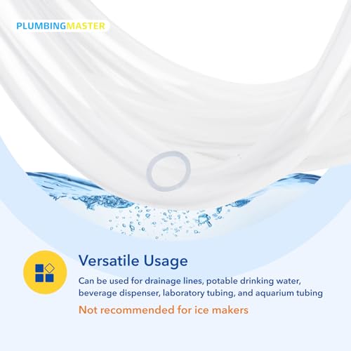 10ft 1/4''ID×3/8''OD Clear Vinyl Tubing Flexible and Hybrid PVC Tubing, Lightweight soft hose, drinkable pipe - size: 1/4 3/8 10ft