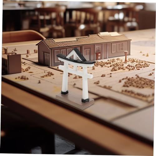 PRETYZOOM Torii Resin Ornaments Mini Pagoda Fairy Gardens Torii Gate Torii Gate Sculpture Aquarium Torii Gate Decoration Miniature Shrine Ornament Miniature Garden Bridge Statues White - color: White, size: 10.00X8.50X2.90CM