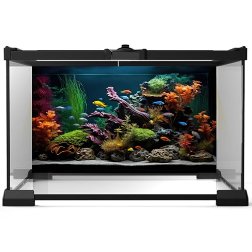 Aquarium Background Lush Aquatic Colorful Plants Terrarium Background Redwood Root Coral Reef Jungle Style Fish Tank Background Amazing Underwater View Aquarium Backdrop Wallpaper Poster Vinyl 24x12in - color: Orange, size: 24(W)x12(H)inches/ 60(W)*30cm(H