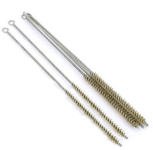 8mm Tube Brush Brass Wire 10.3 inch Long-Handle Bristle Cleaning 6-Piece - size: 8mm