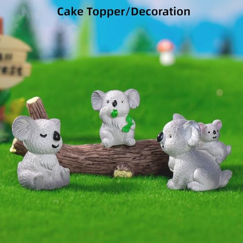 Koala Fairy Garden Accessories - Miniature Koala Figurines for Micro Landscape, Bonsai Craft, Cake Toppers, Desktop Decor, Fairy Garden, DIY,Car Decor, 6Pcs