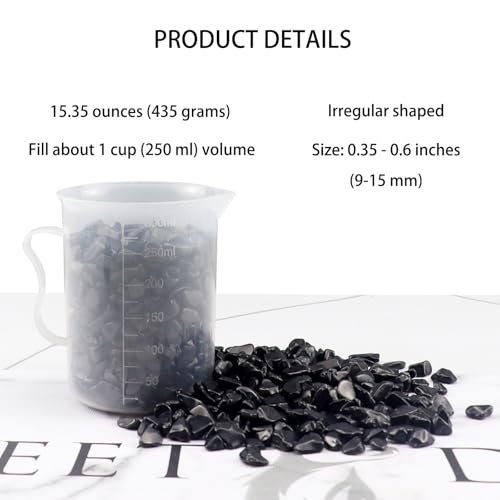 0.96LB Decorative Stones Fish Tank Gravel Succulent Rocks Natural Pebbles Vase Filler Aquarium Decor Crushed Quartz Polished Irregular Shaped Bulk - Black Obsidian - color: Black Obsidian