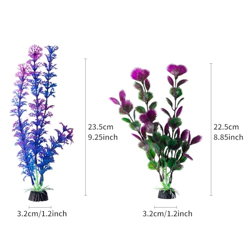 COMSUN 10 Pack Artificial Aquarium Plants, Small Size 4 inch Approximate Height Fish Tank Decorations Home Décor Plastic Pink - color: Pink