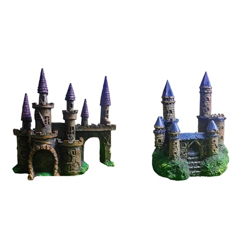 Aquarium Castles Statue Artificial Hideouts House Resin Aquarium Decorations Art Craft Terrarium Habitat Ornament