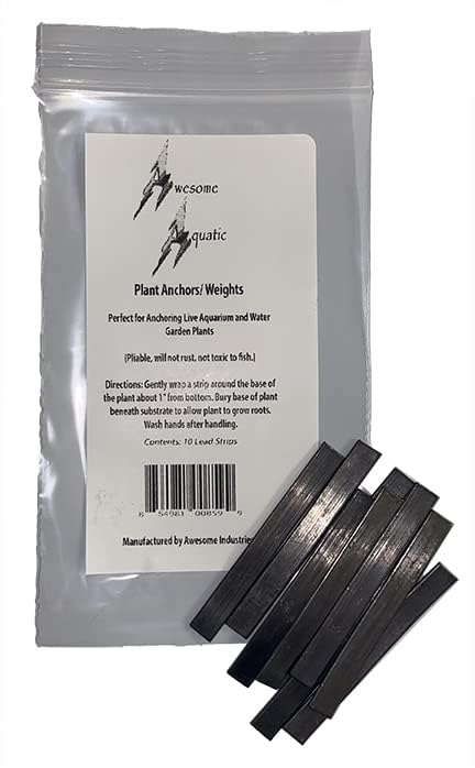 Awesome Aquatic Plant Anchors/Weights Strips Lead Ribbon Live Plants Weight Anchor Aquarium (10 Pack Strips) - size: 10 Pack Strips
